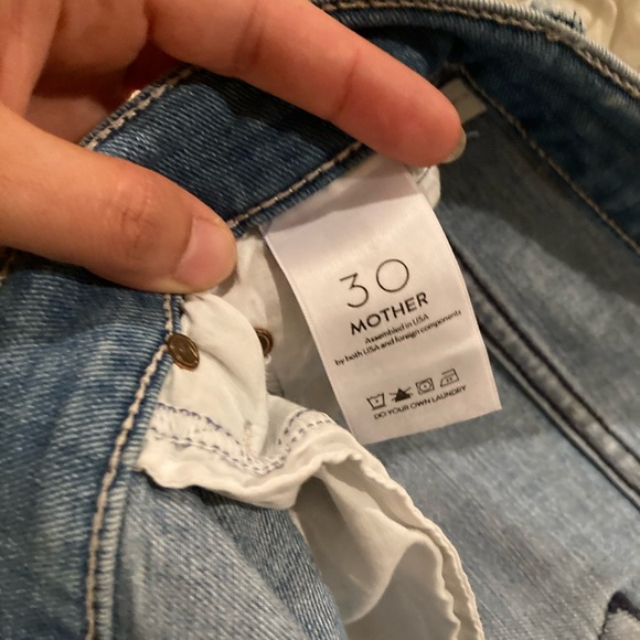 MOTHER Blue Frayed Hem Jeans - Picture 3 of 7